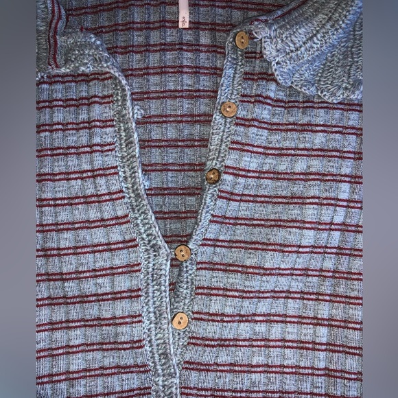 Free people knit collared, long sleeve T-shirt - Picture 4 of 6